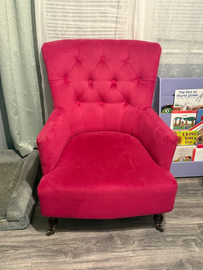 Hot Pink Tufted Accent Chair - photo 2