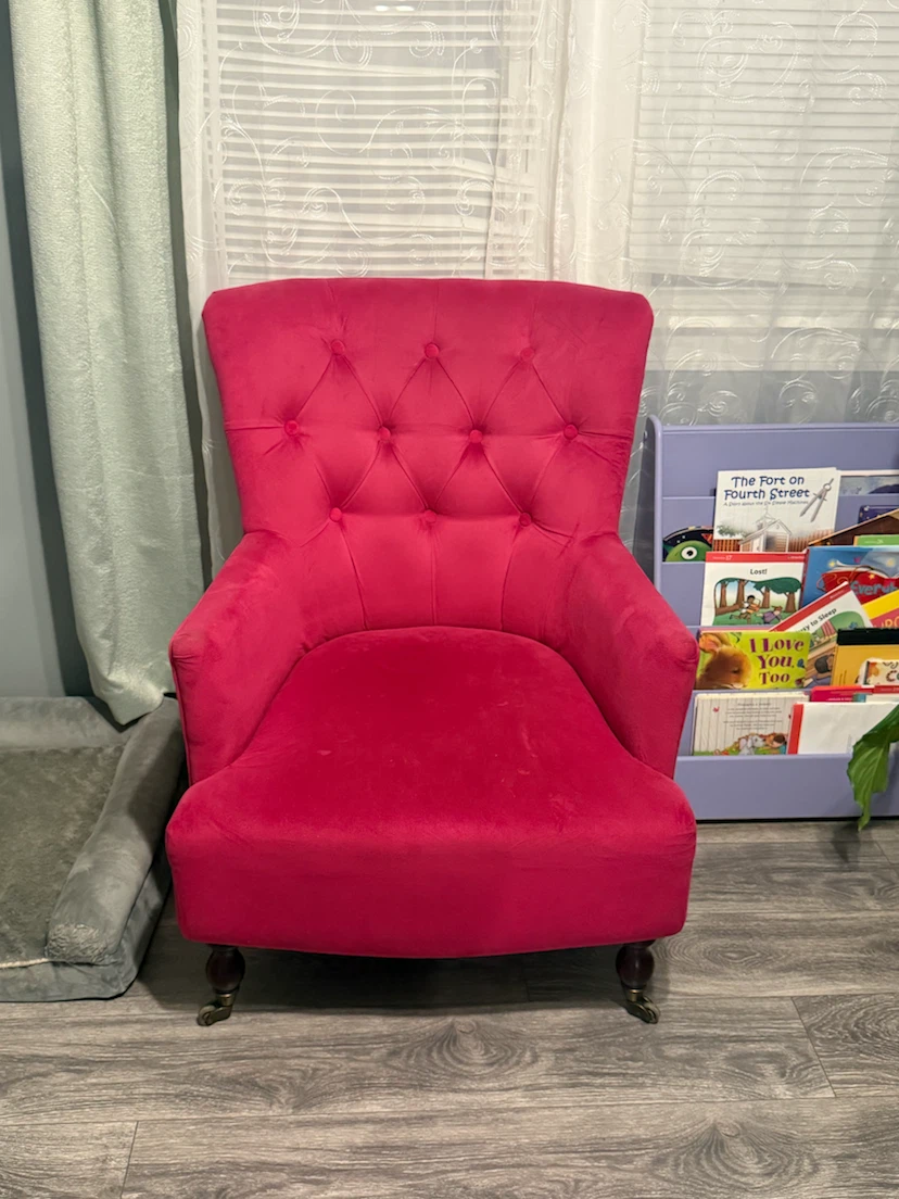 Hot Pink Tufted Accent Chair - photo 3