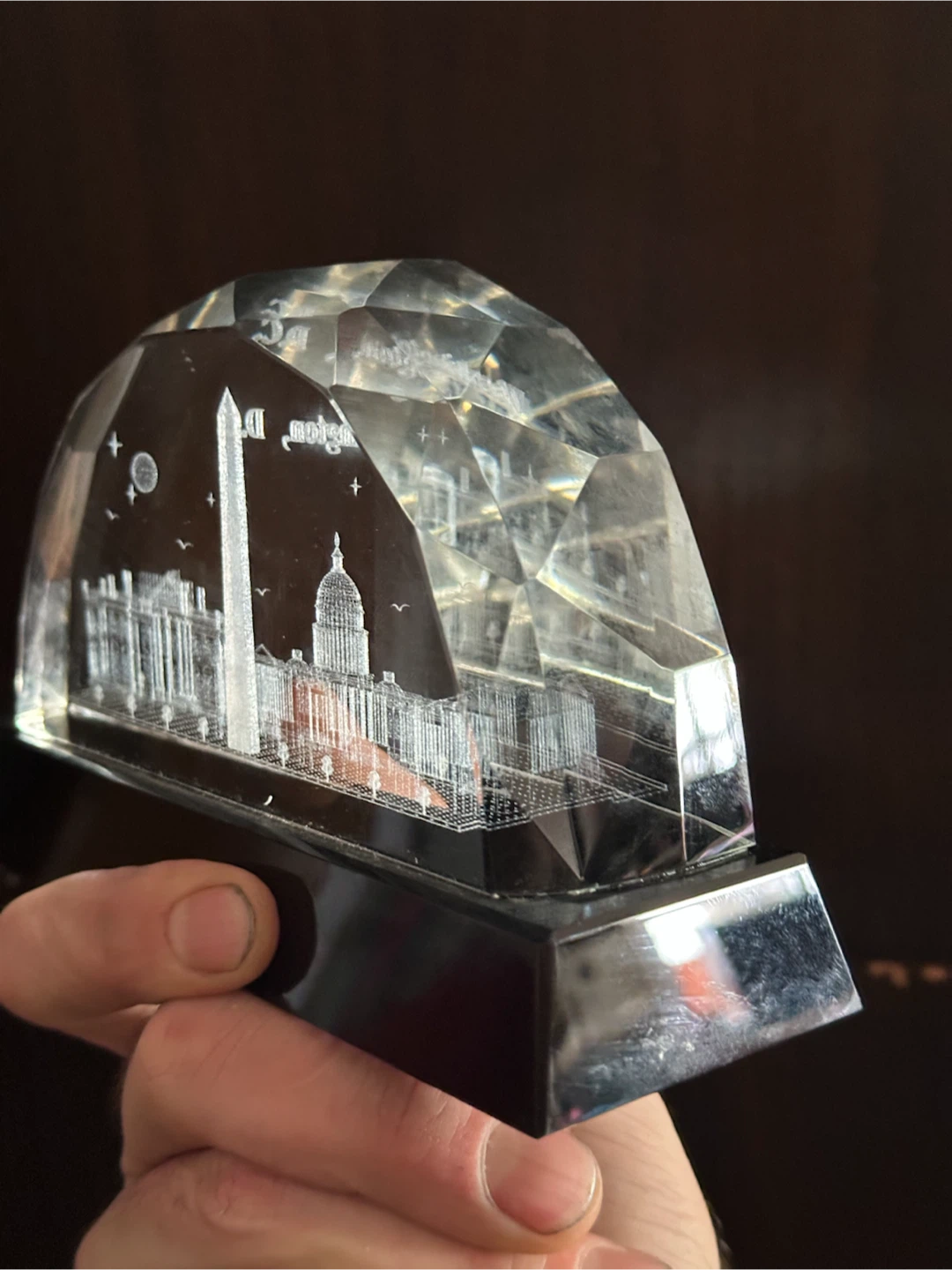 Washington D.C. 3D Laser Etched Crystal Landmarks Paperweight - photo 4