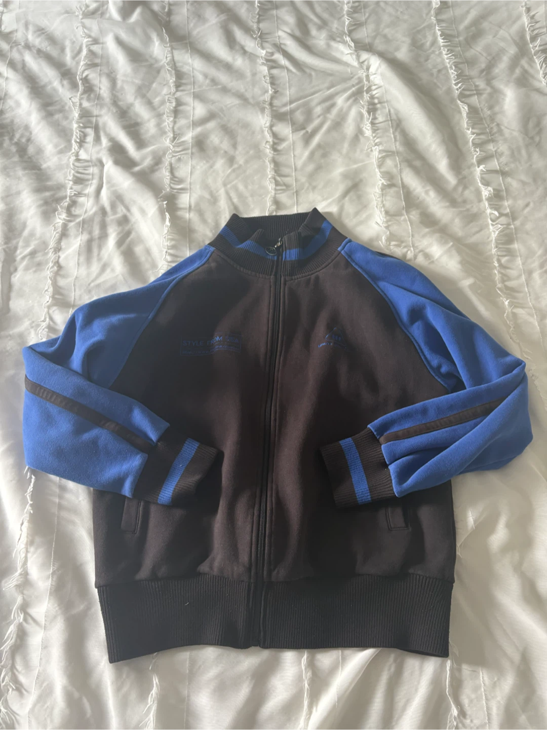 Menlow Sport Track Jacket Blue/Brown-size medium