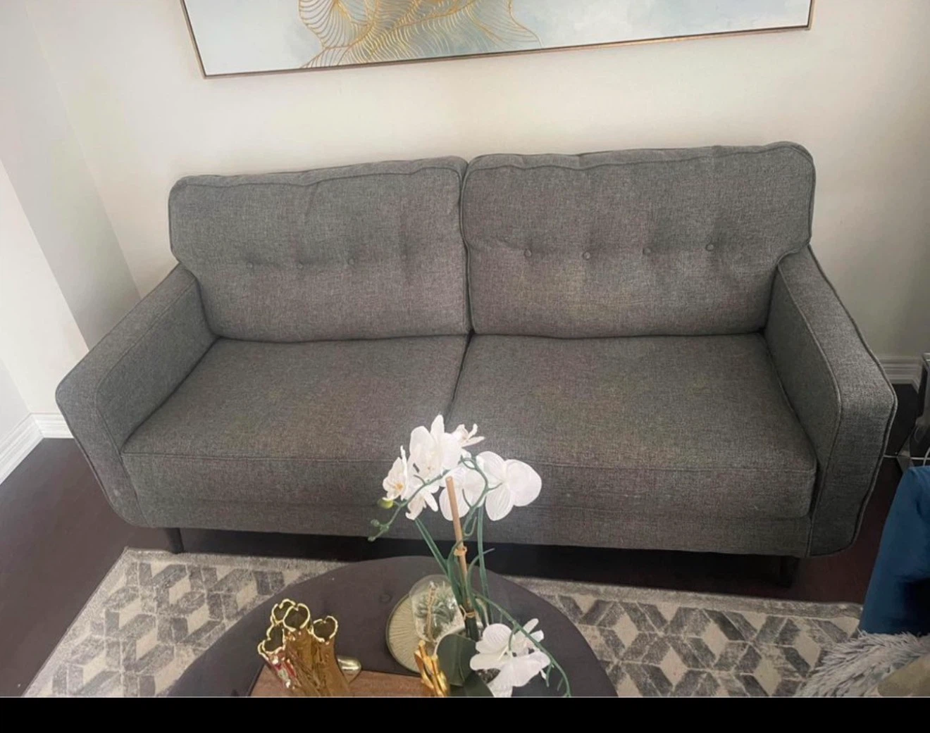 Grey Tufted Sofa