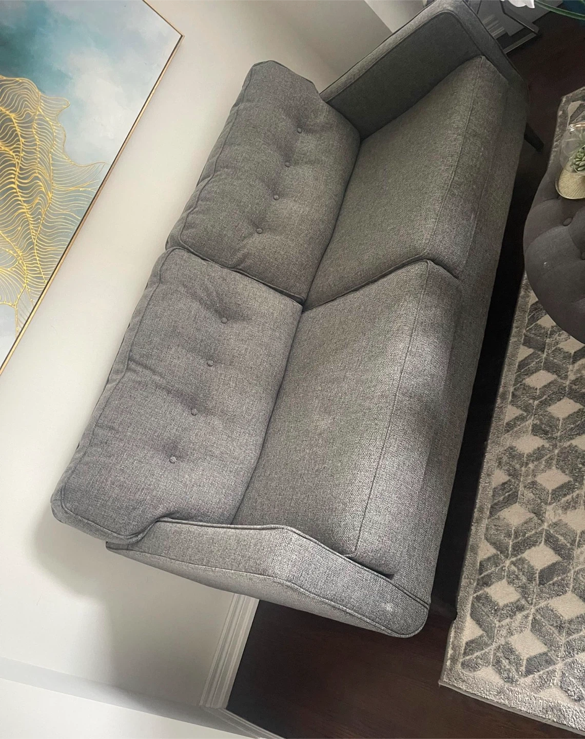 Grey Tufted Sofa - photo 2