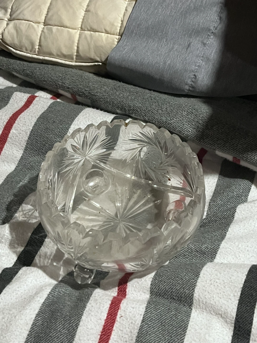 Clear Crystal Footed Bowl - photo 2