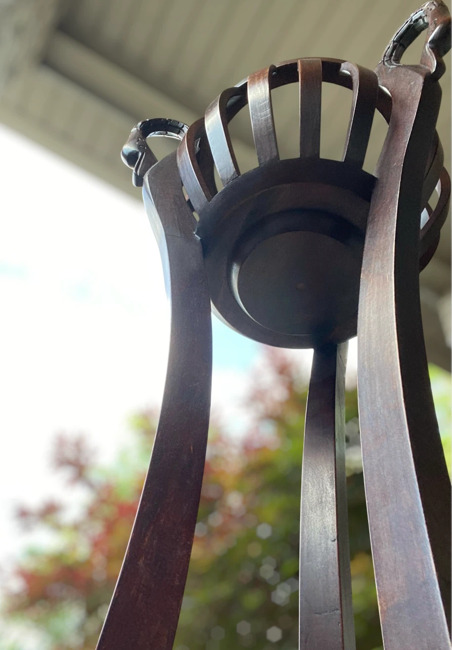 Wooden Swan Pedestal Plant Stand - photo 5
