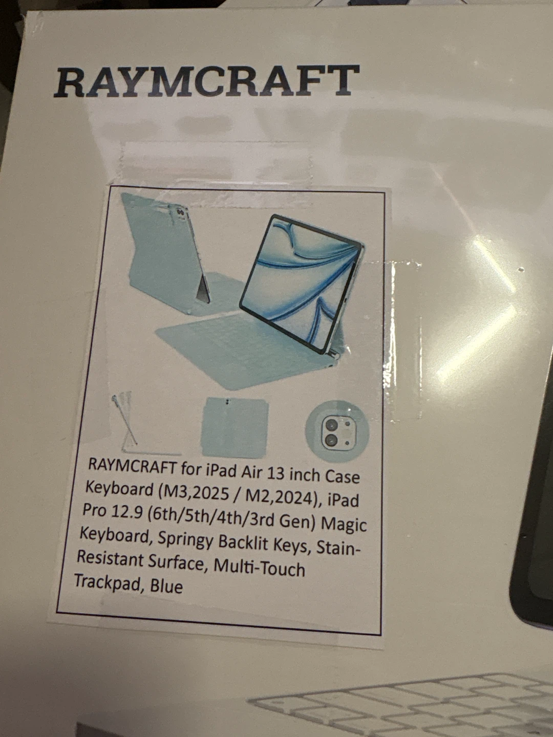 RAYMCRAFT Wireless Keyboard Case for iPad Air 13 inch, Blue - photo 2