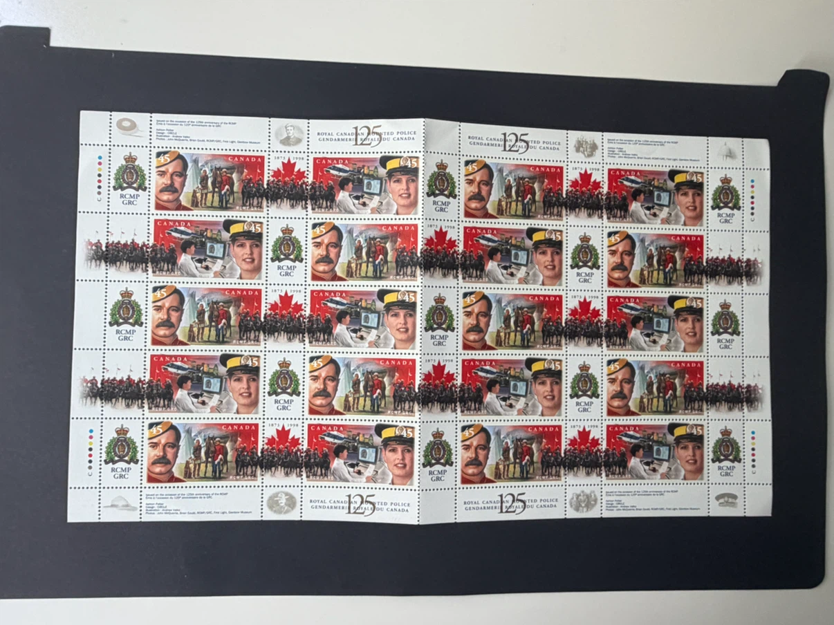 🇨🇦Royal Canadian Mounted Police 125th Anniversary Stamp Sheet - photo 2