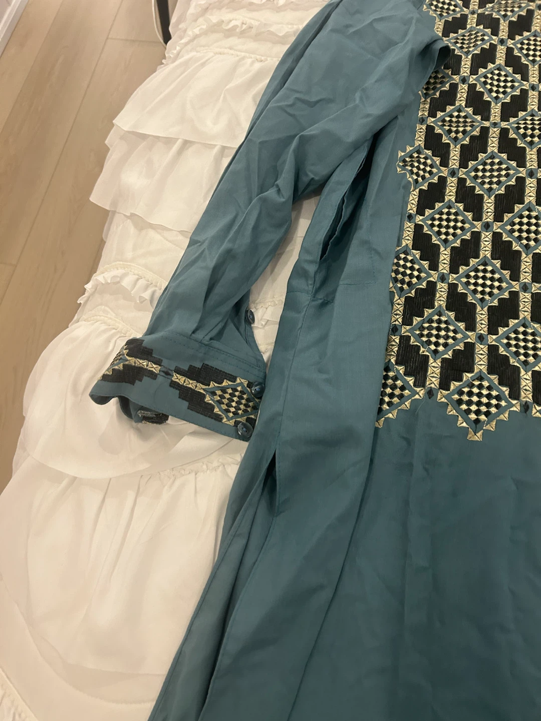 Teal Embroidered Afghan man - photo 2