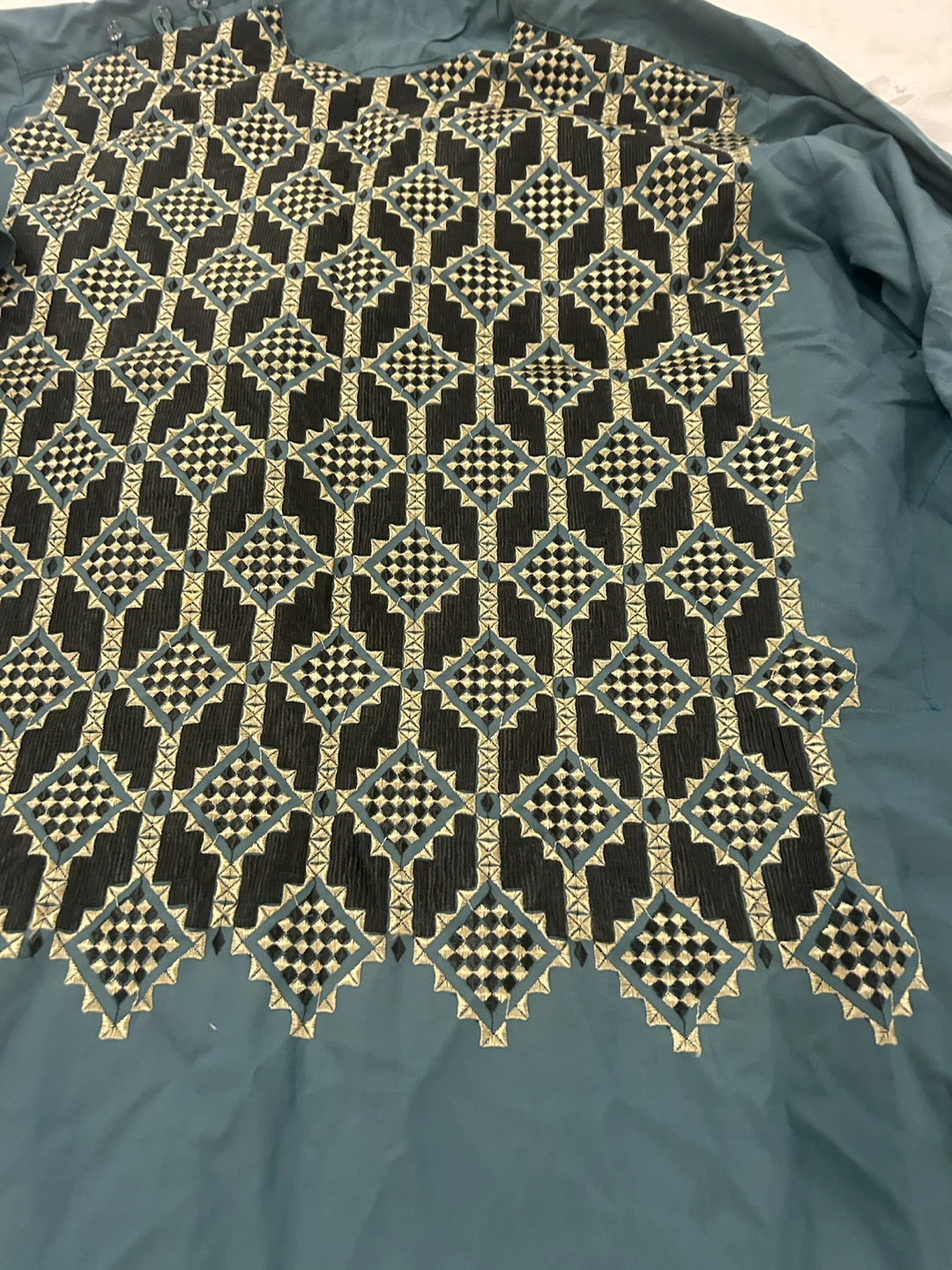 Teal Embroidered Afghan man - photo 3