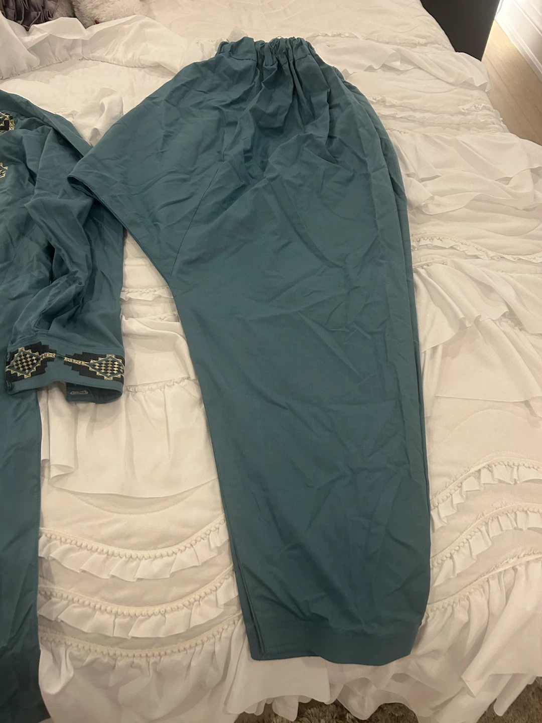Teal Embroidered Afghan man - photo 4