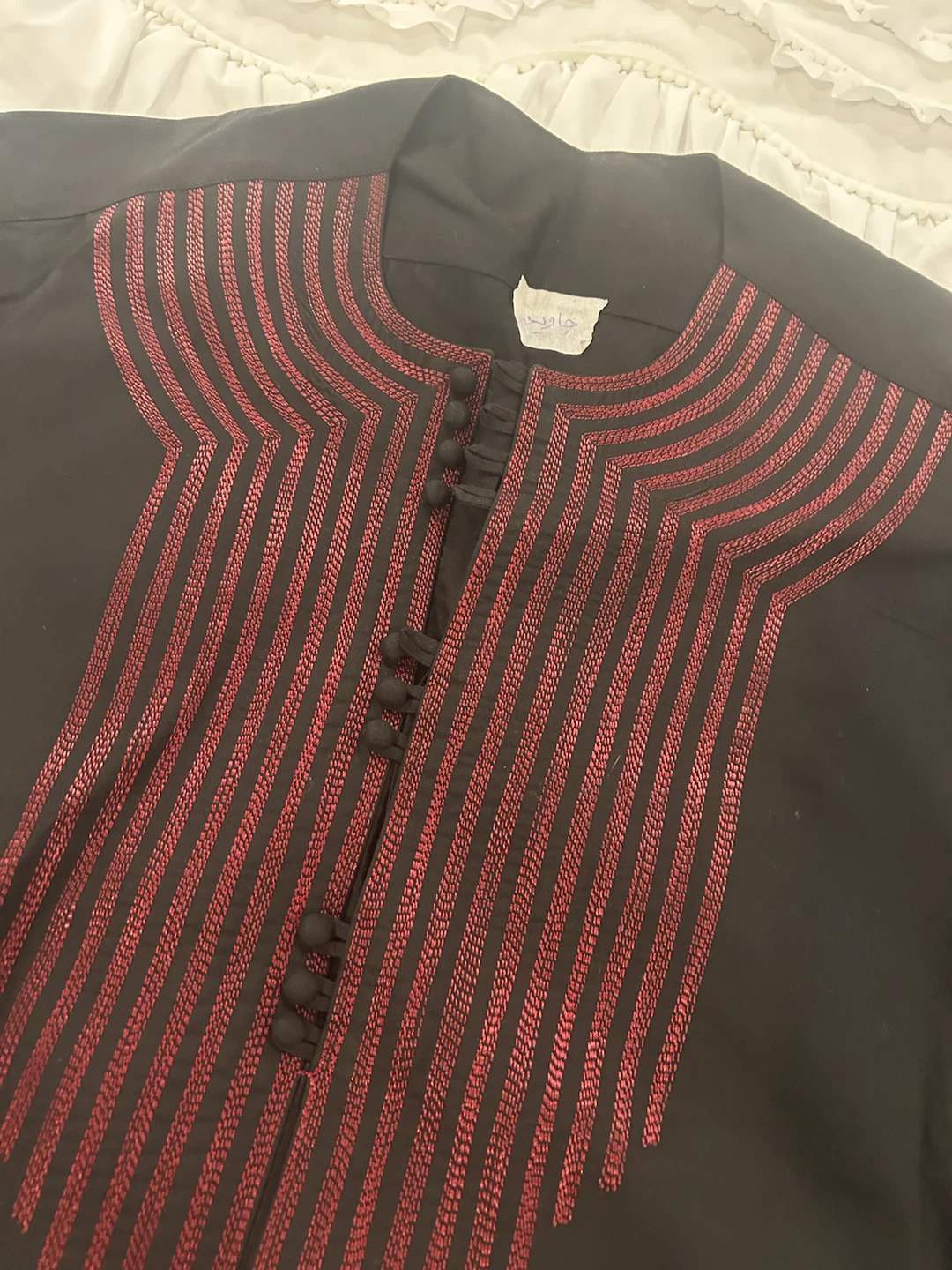 Black Thobe with Red Embroidery Afghani man - photo 2