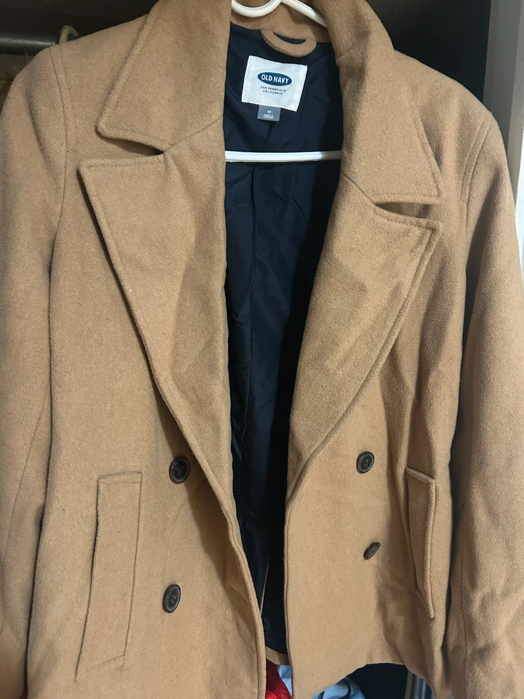 Old Navy Camel Wool Blend Peacoat Size Medium
