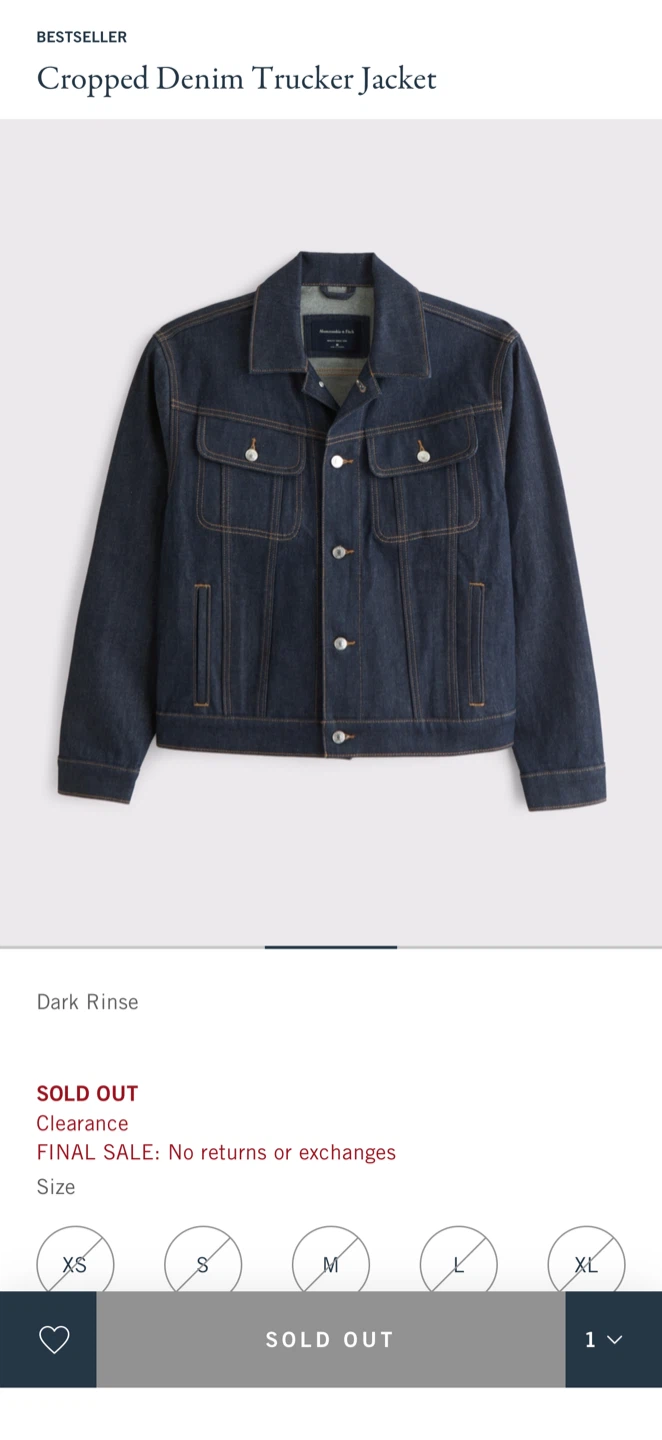 Abercrombie Cropped Denim Trucker Jacket - photo 3