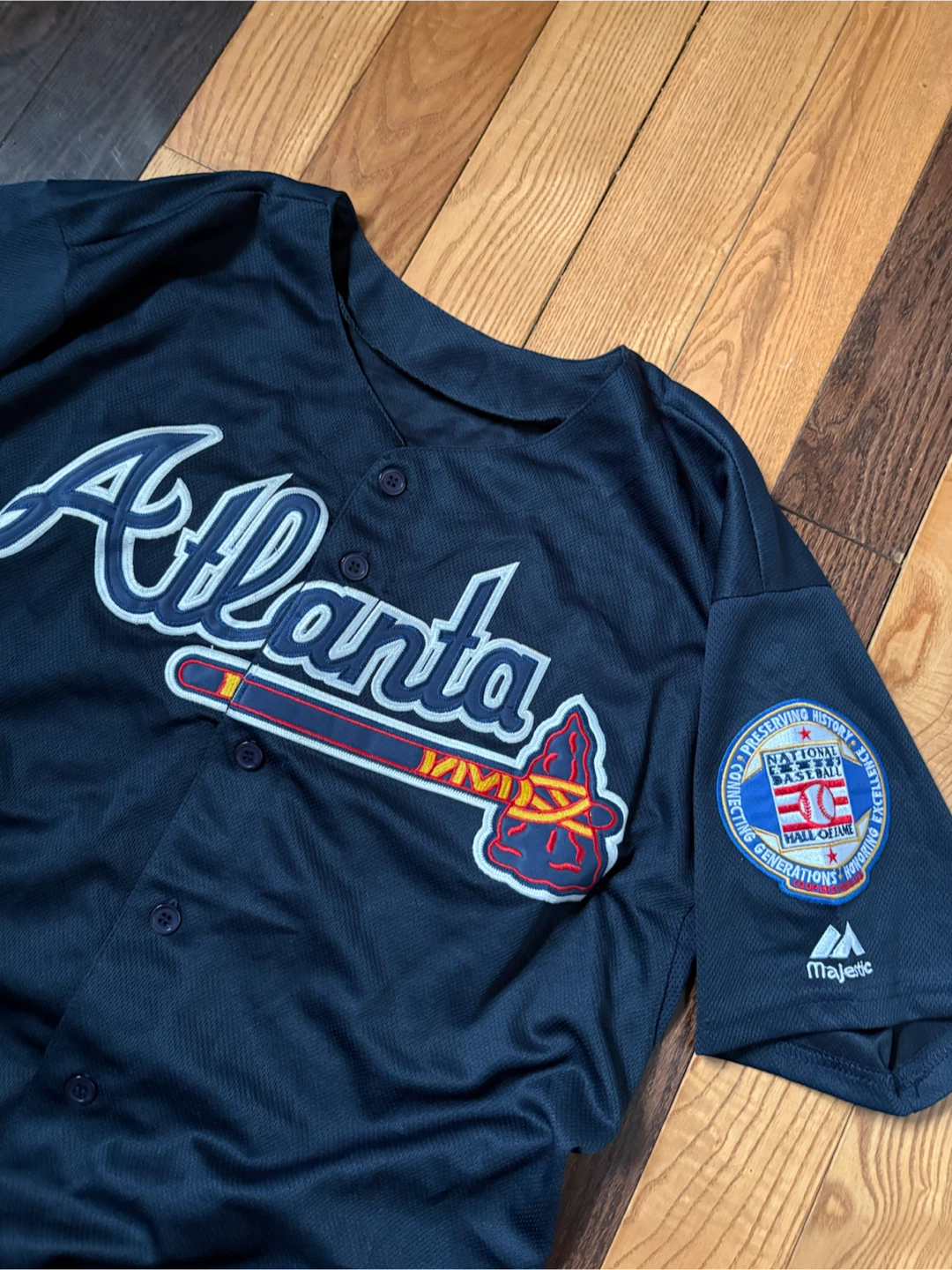 Atlanta Braves John Smoltz jersey 40 MLB hall of fame patch - photo 2