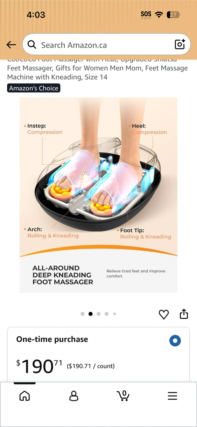 CooCoCo Shiatsu Foot Massager with Heat - photo 2