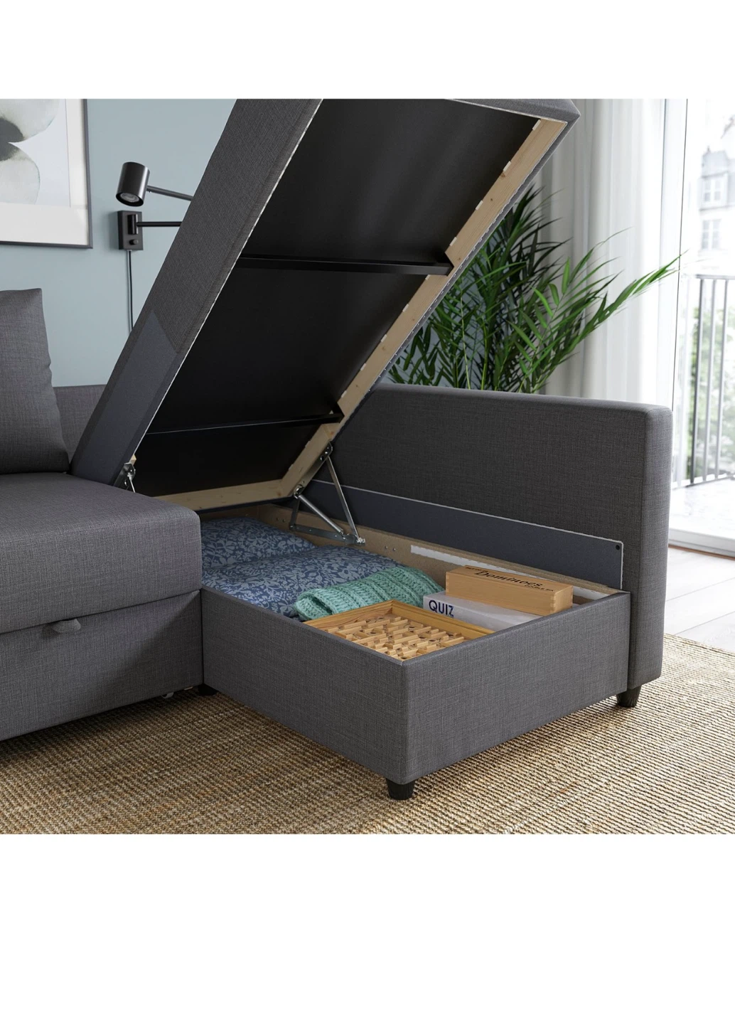 IKEA FRIHETEN Corner Sofa-bed with Storage - Skiftbo Dark Gray - photo 2