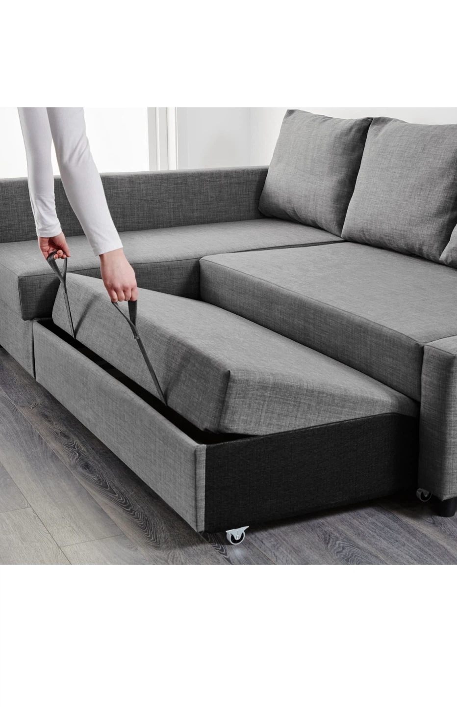 IKEA FRIHETEN Corner Sofa-bed with Storage - Skiftbo Dark Gray - photo 3