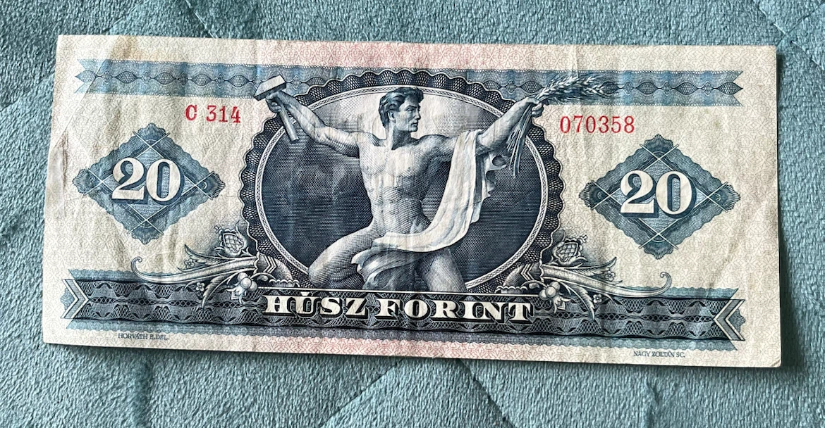 Vintage Hungary 20 Forint Banknote