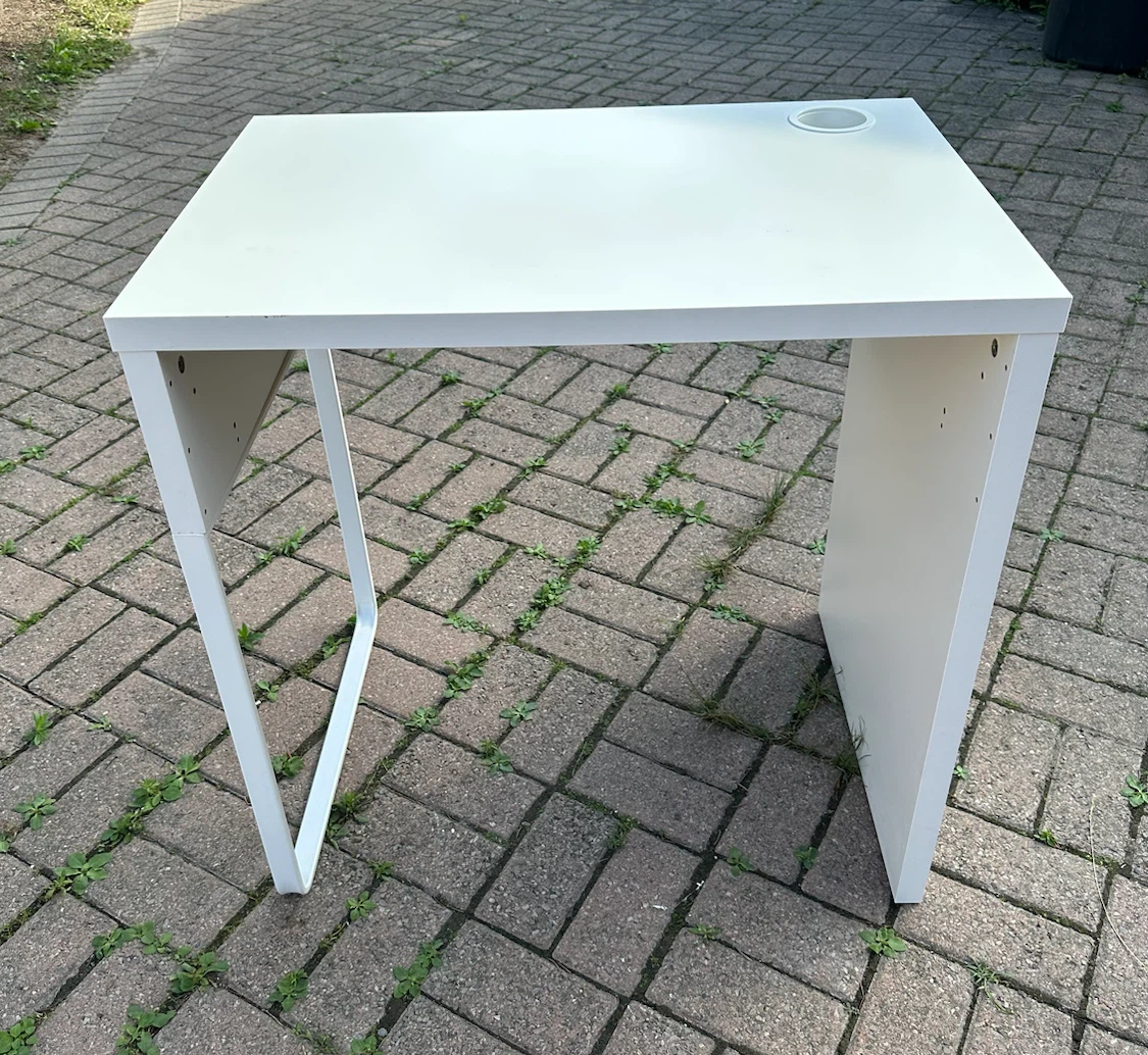 IKEA White Desk with Cable Hole