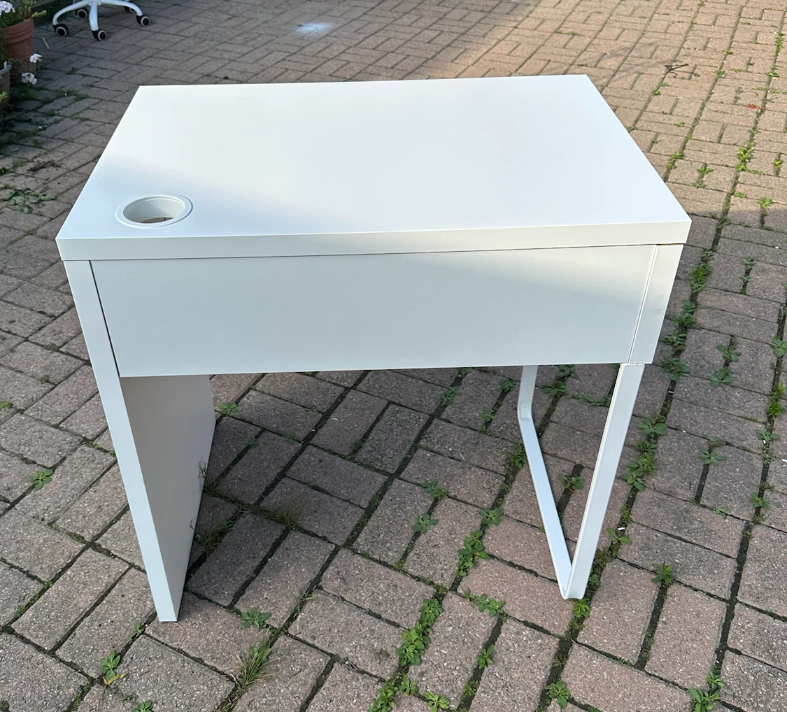 IKEA White Desk with Cable Hole - photo 2