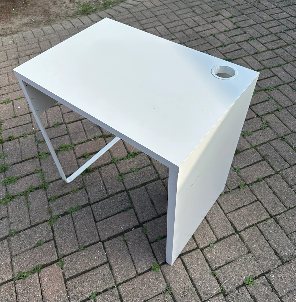 IKEA White Desk with Cable Hole - photo 3