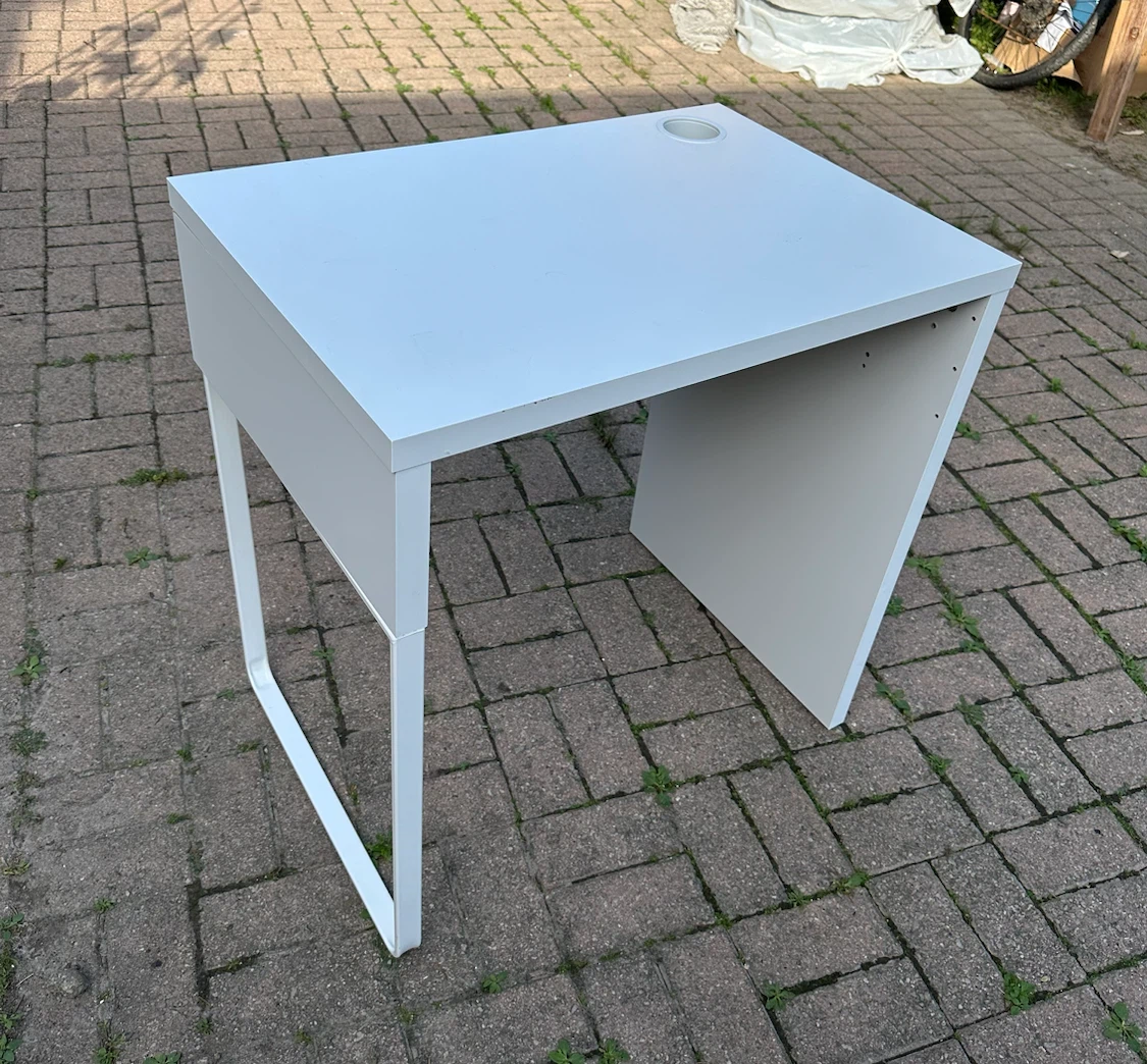 IKEA White Desk with Cable Hole - photo 5