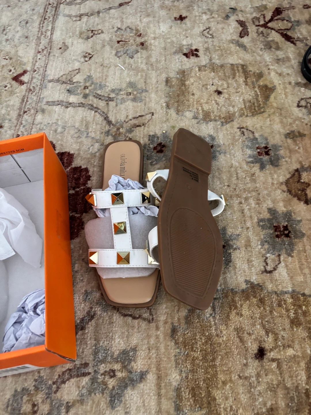 Olivia Miller Studded White Sandals - photo 3