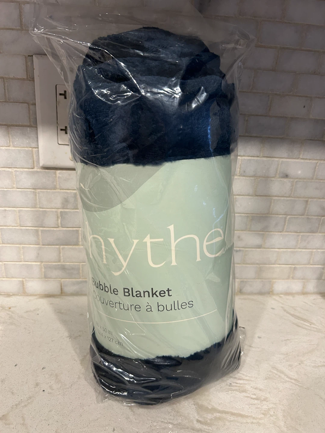 Hythe Bubble Blanket in Navy Blue