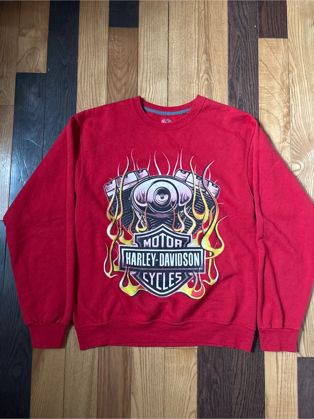 Vintage Harley Davidson 2004 flames crewneck M y2k biker