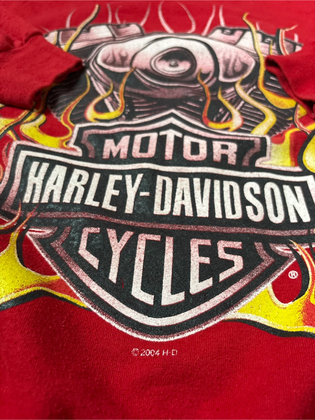 Vintage Harley Davidson 2004 flames crewneck M y2k biker - photo 4