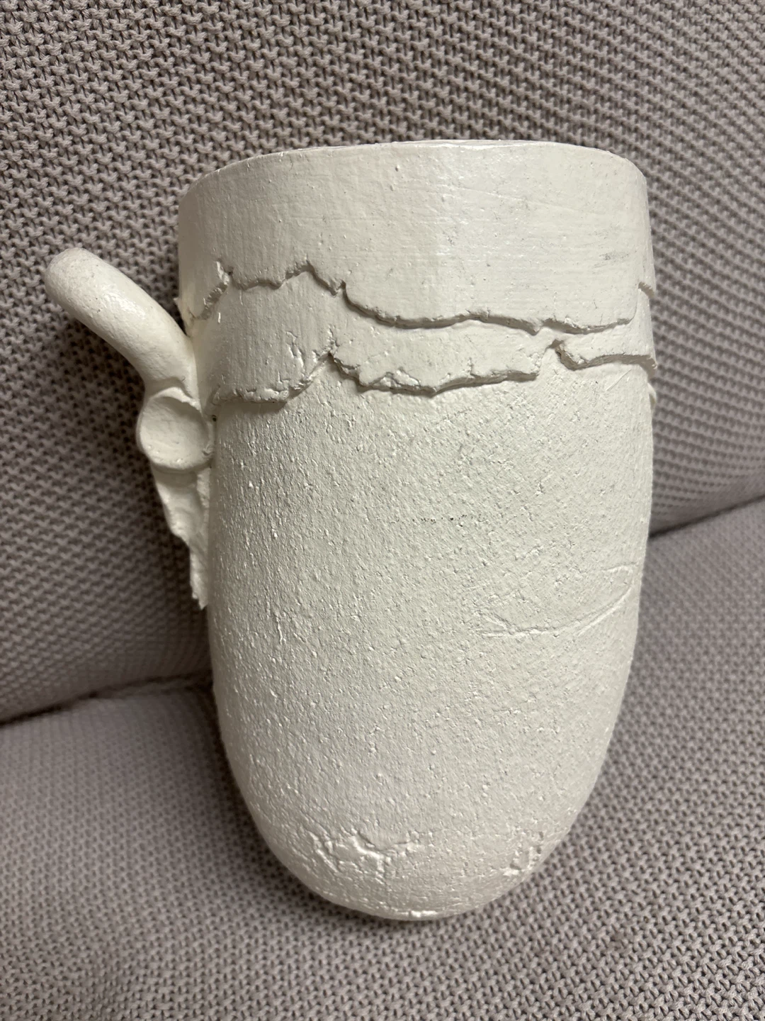 Hand-Painted White Ceramic Pot