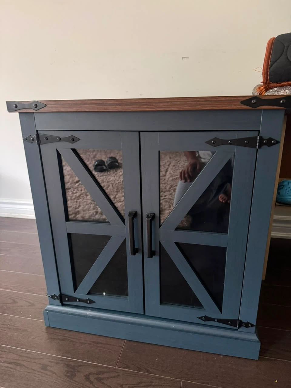Blue Cabinet with Glass Doors - photo 2