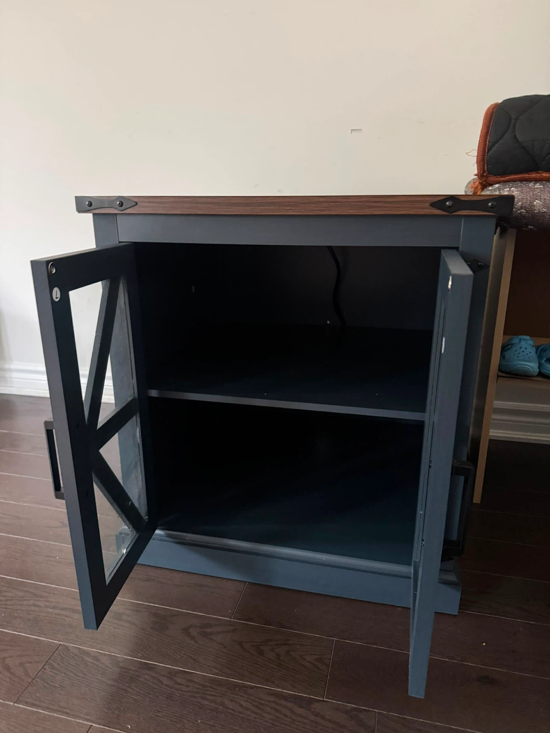Blue Cabinet with Glass Doors - photo 3
