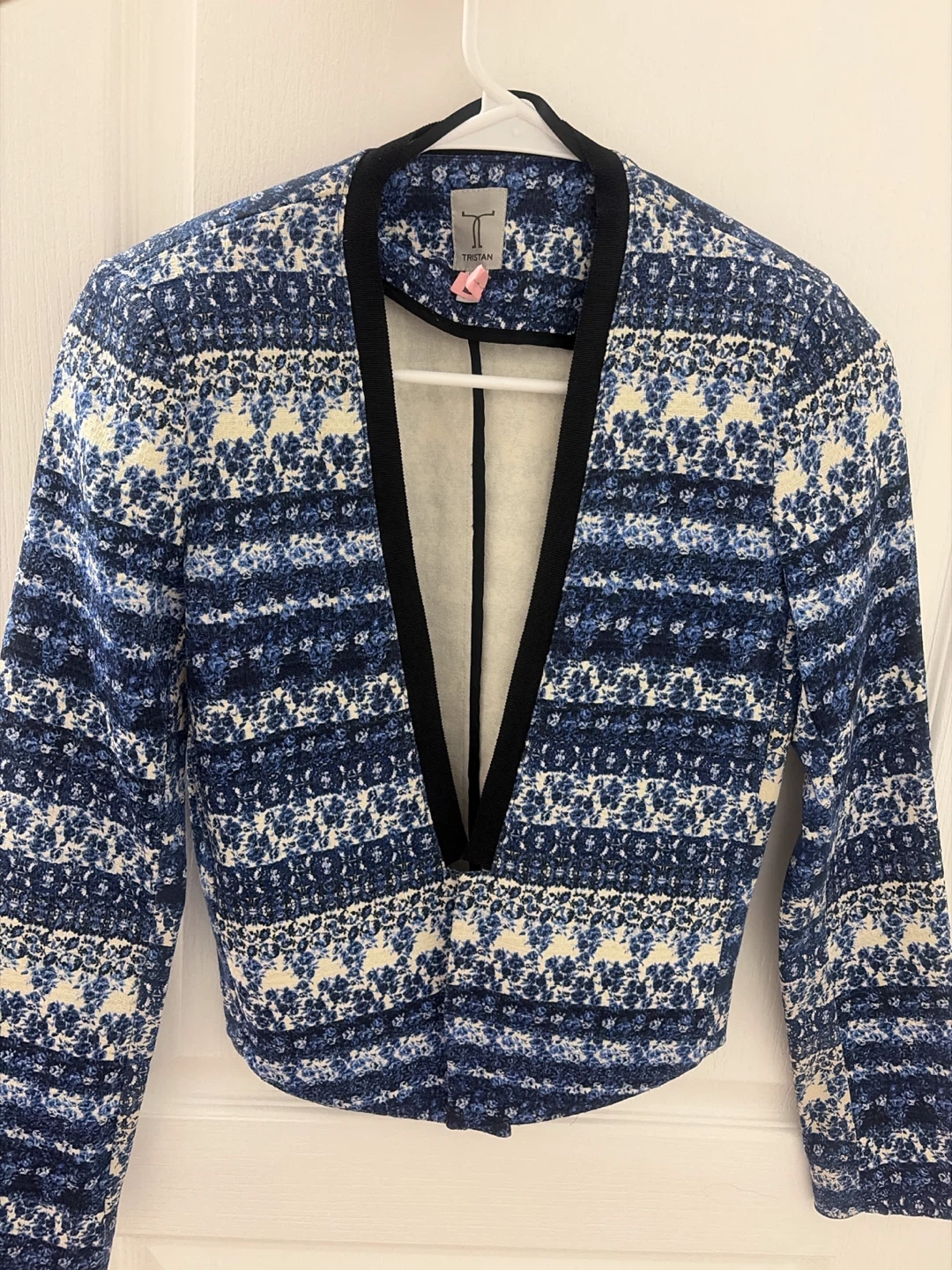 Tristan Blue Floral Pattern Blazer - Size xs