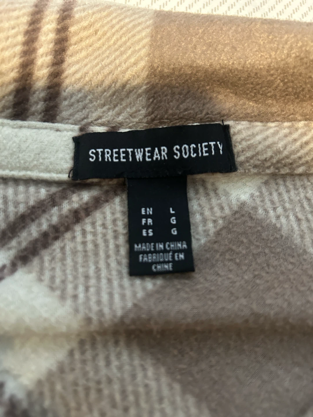 Streetwear Society Plaid Flannel Shirt - Size L - photo 2