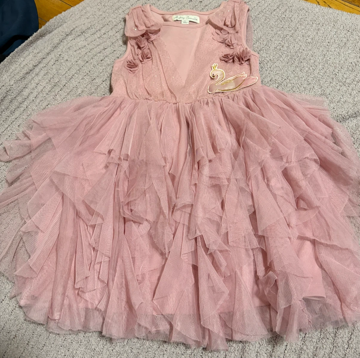 Audrey Camille Pink Swan Tulle Dress Size 4T