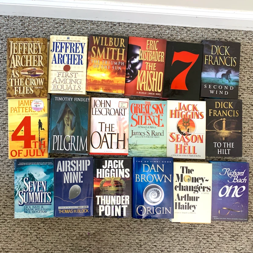 Mystery Thriller Books Hardcover Novels Fiction $1 Each Book