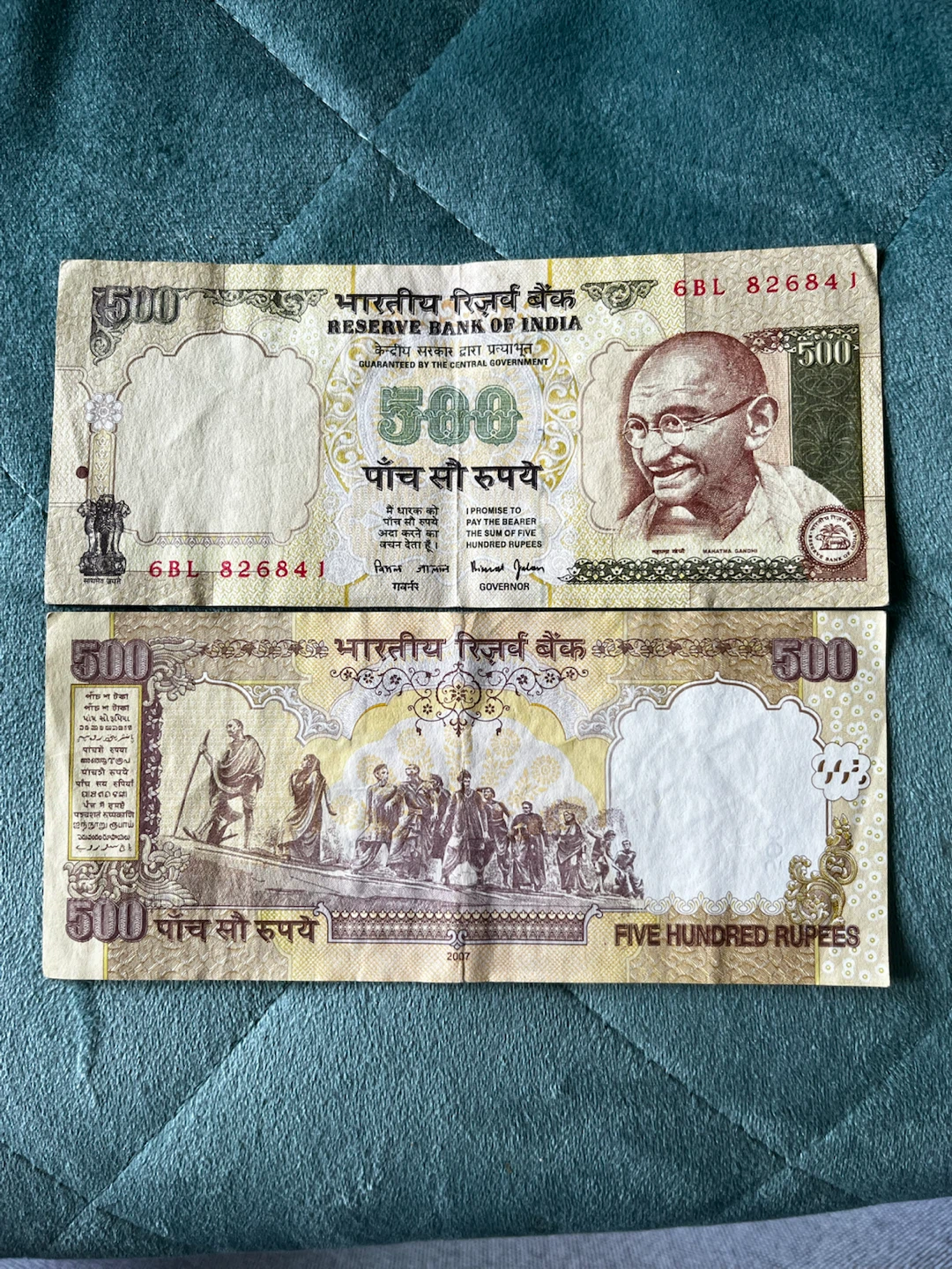 Two errors Rare notes 500 Indian Rupee Banknotes