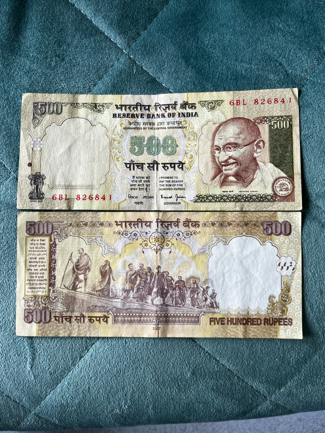 Two errors Rare notes 500 Indian Rupee Banknotes - photo 2