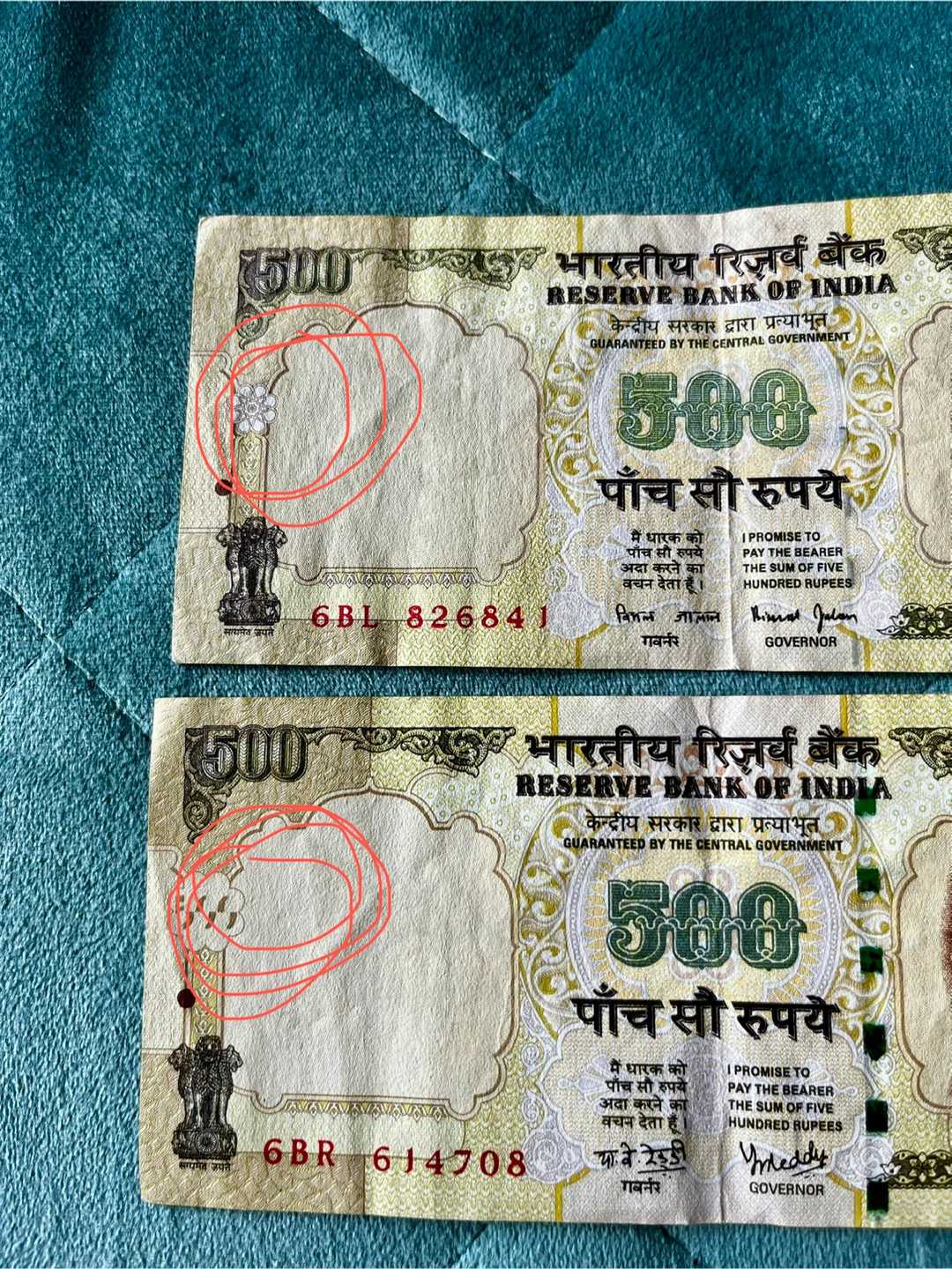Two errors Rare notes 500 Indian Rupee Banknotes - photo 3