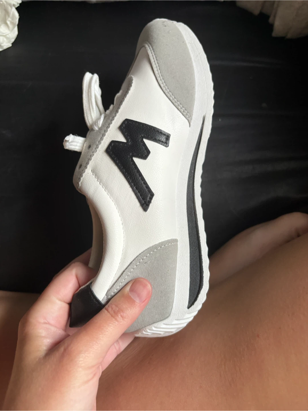 White and Grey Sneakers
