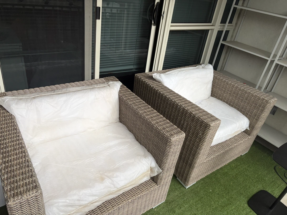 Wicker Armchair with Cushions