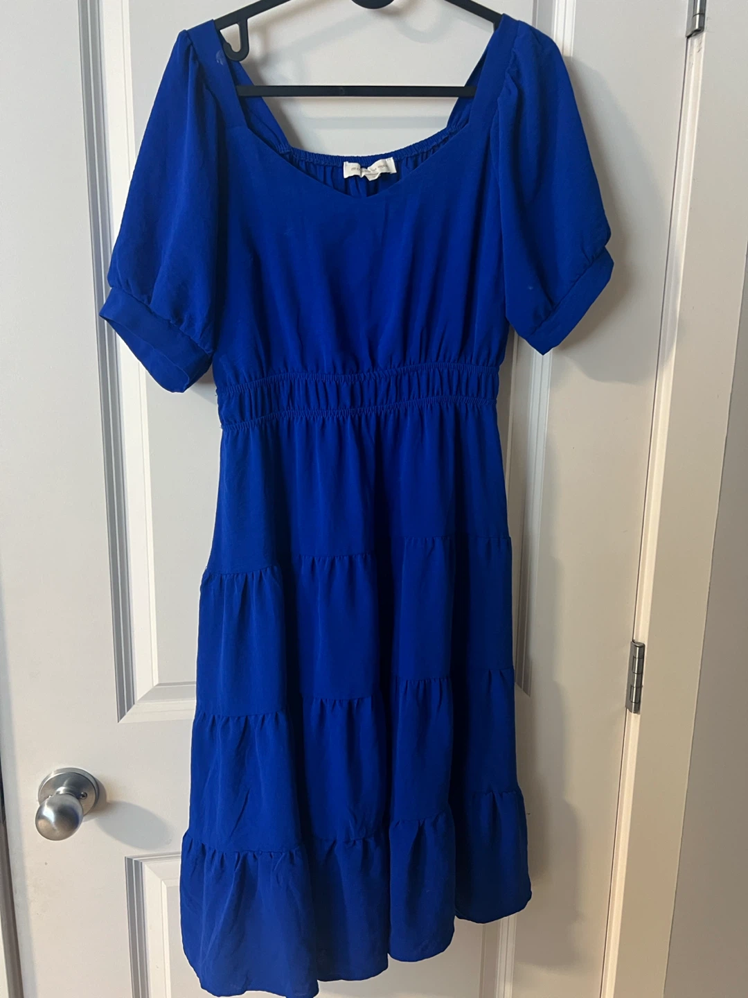 Cobalt Blue Tiered Midi Dress