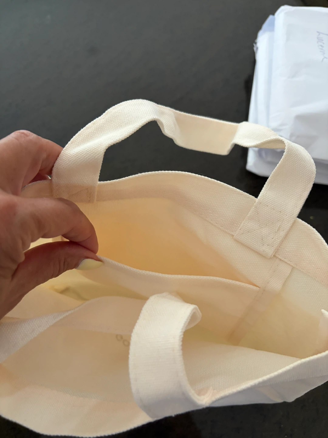 Lisa Gozlan White Canvas Tote Bag - photo 3