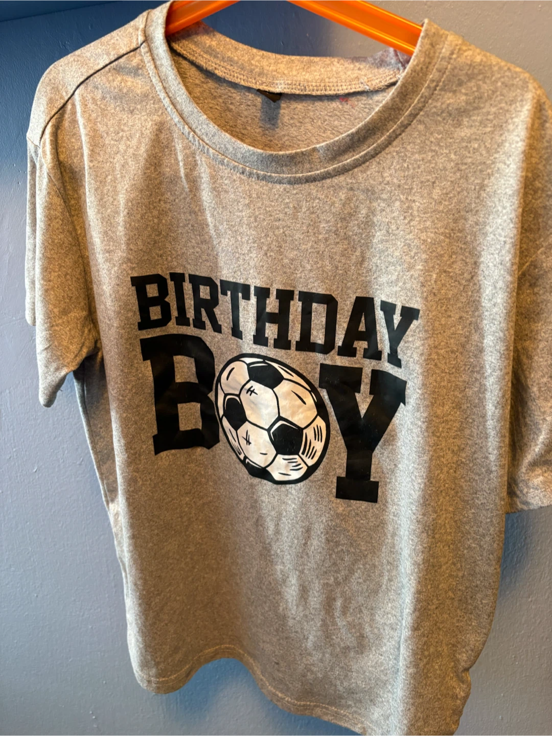Grey Birthday Boy Soccer T-Shirt