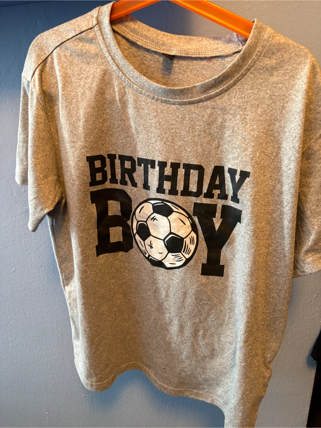 Grey Birthday Boy Soccer T-Shirt - photo 3