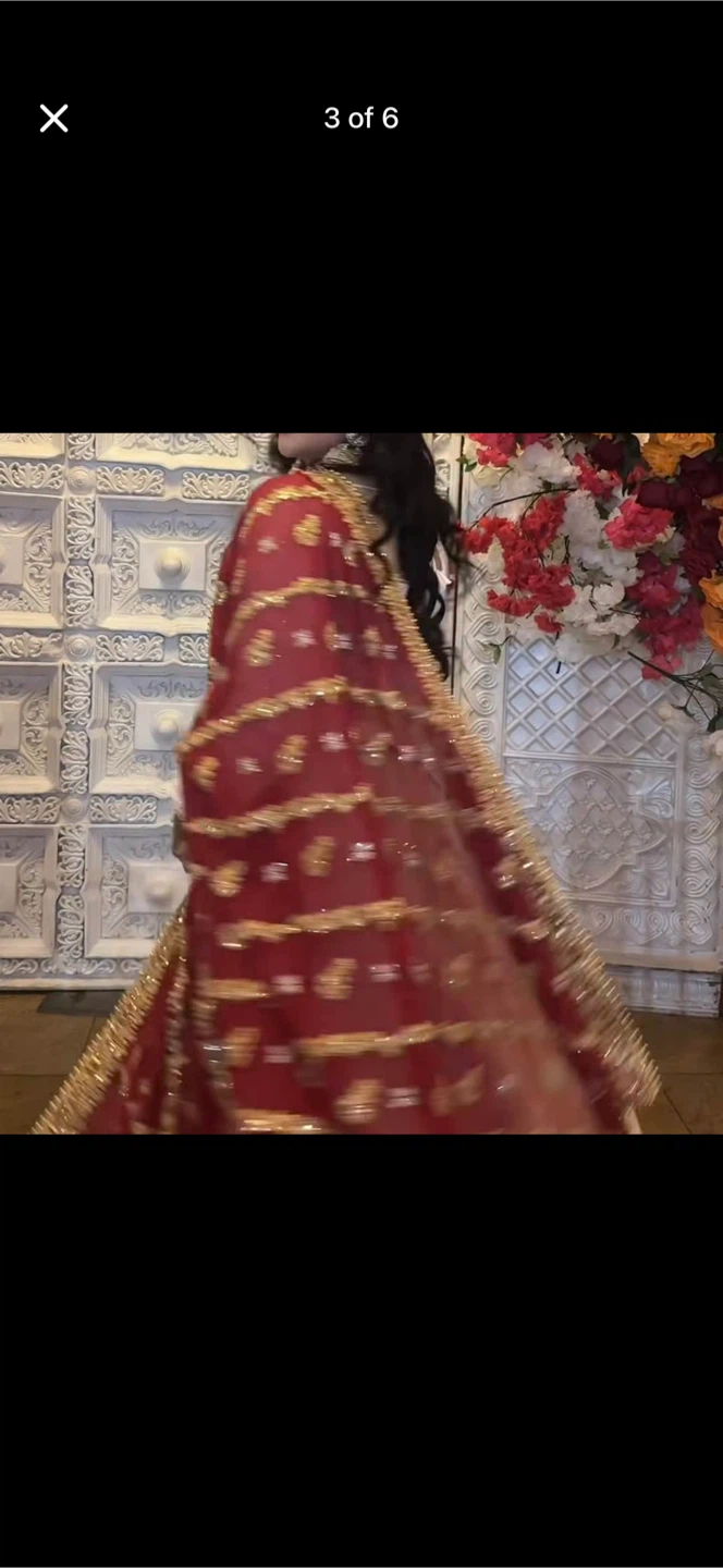 White Anarkali Suit with Red Dupatta - photo 3