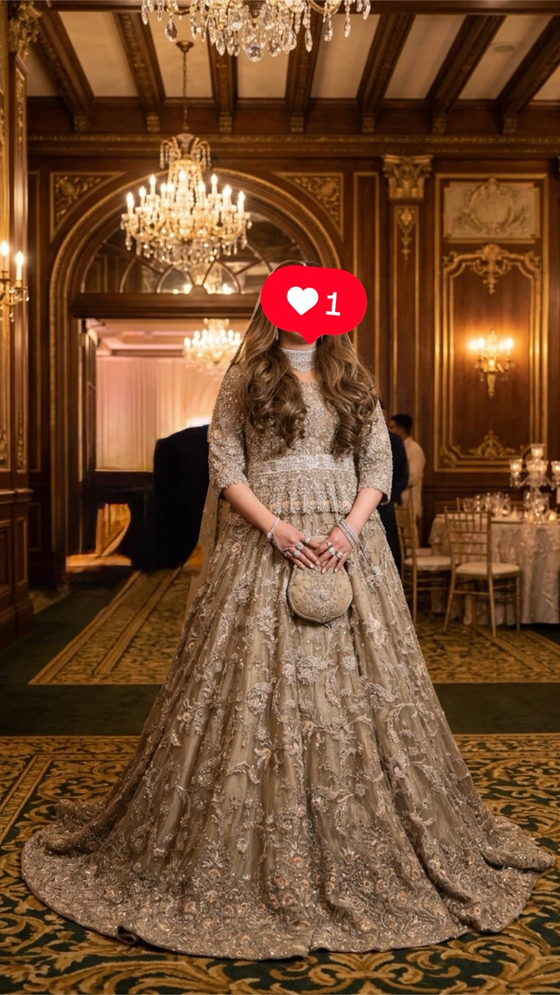 Embellished Bridal Dress with Veil - photo 3