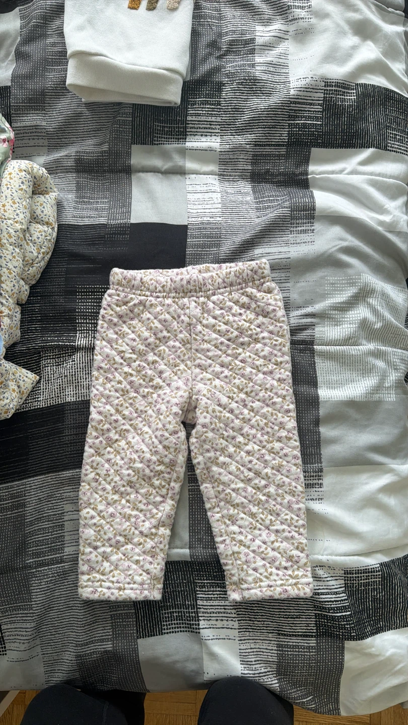 Toddler Rainbow Sweater and Floral Pants Set - photo 2