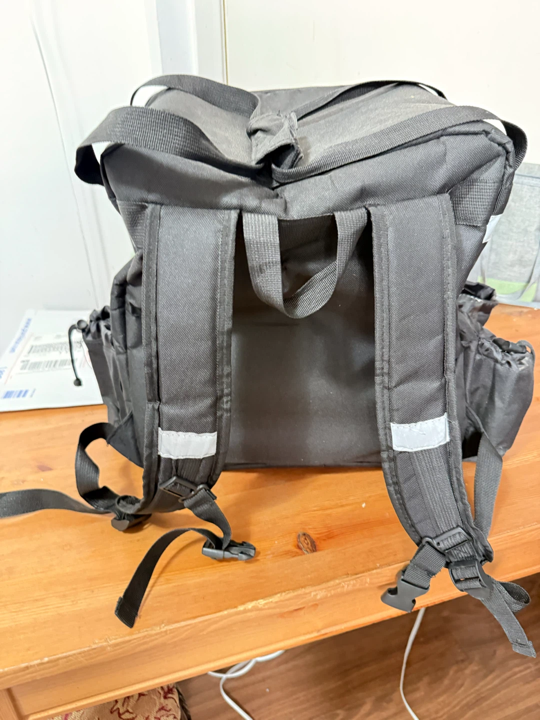 Black Insulated Delivery Backpack with Reflective Strips - photo 5