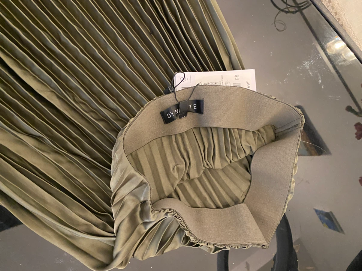 Dynamite LAURE Pleated Ankle Skirt Olive XS - photo 2